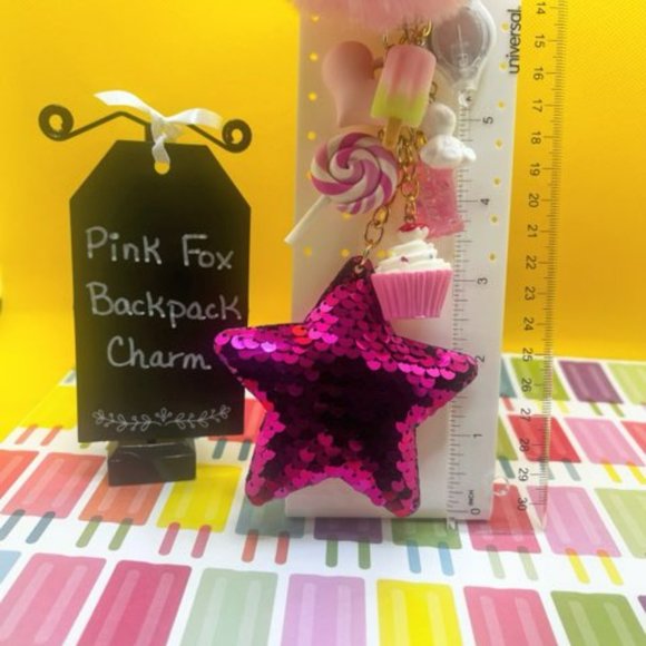 NWOT - Pink Fox Backpack Charm - Picture 5 of 11